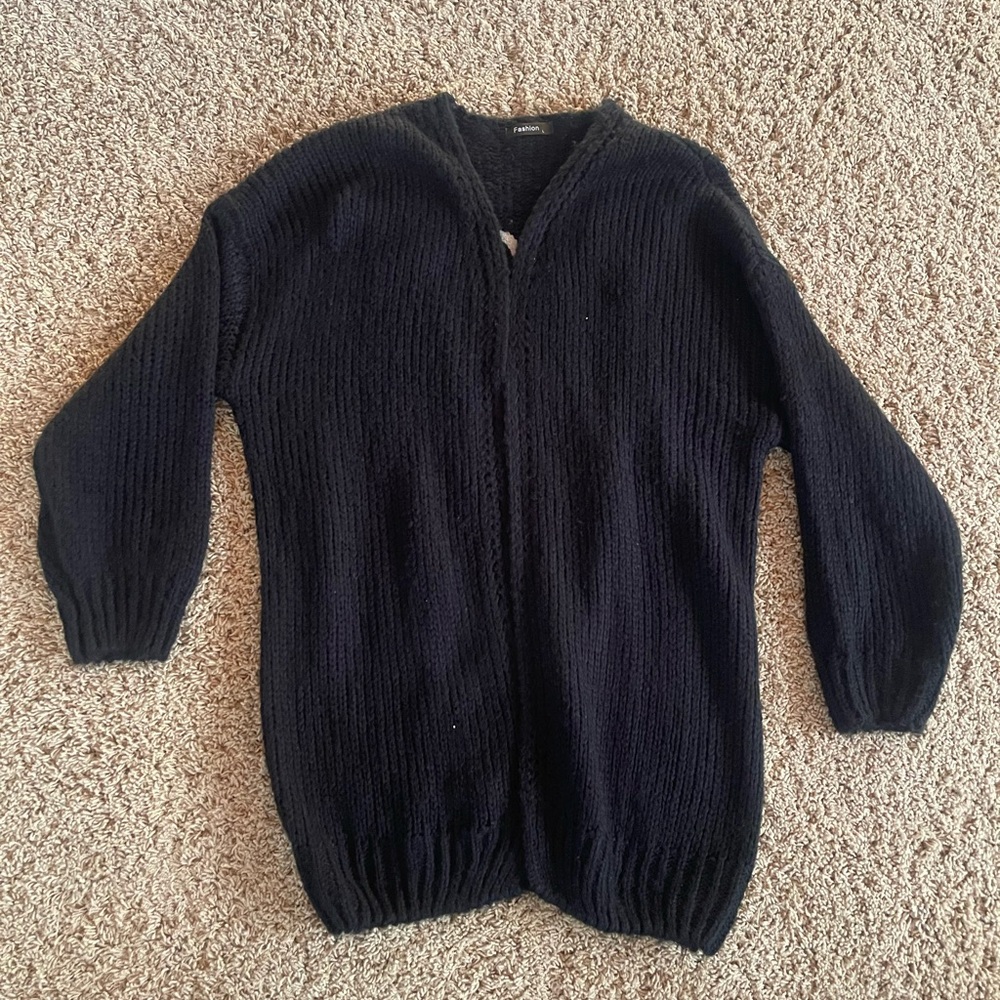 Black Sweater with Rock & Love Text - Picture 2 of 2